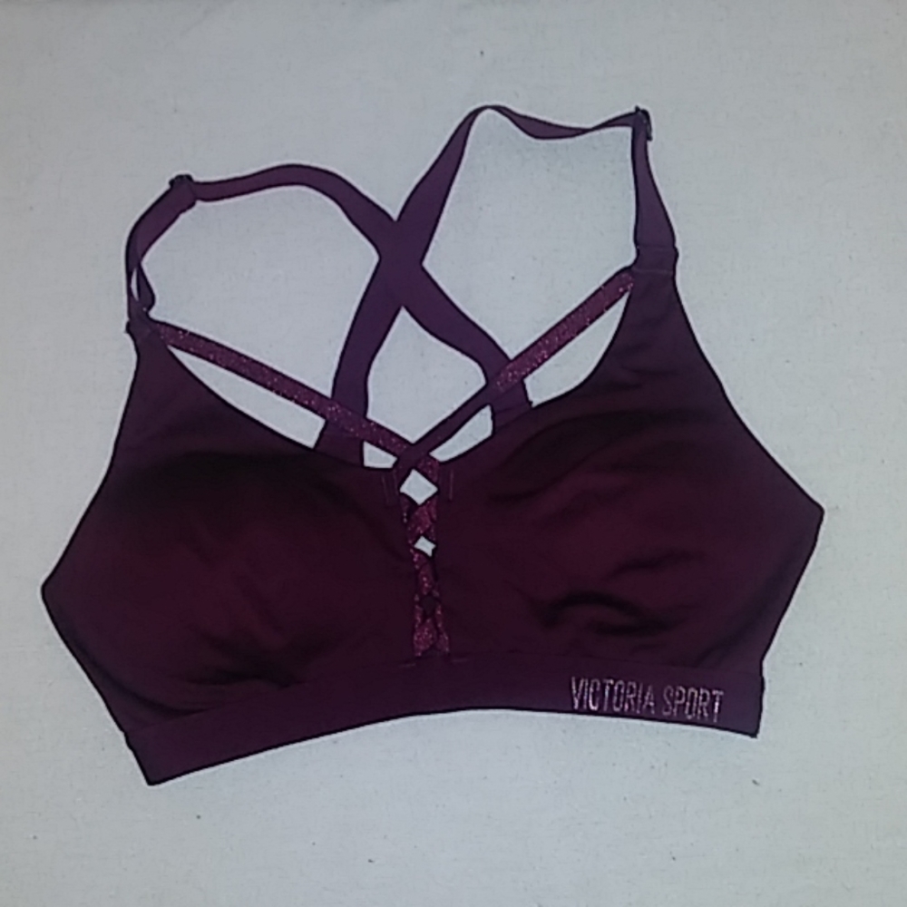 Lightly padded glitter sports bra